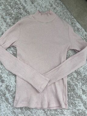 Uniqlo cotton pink mock neck